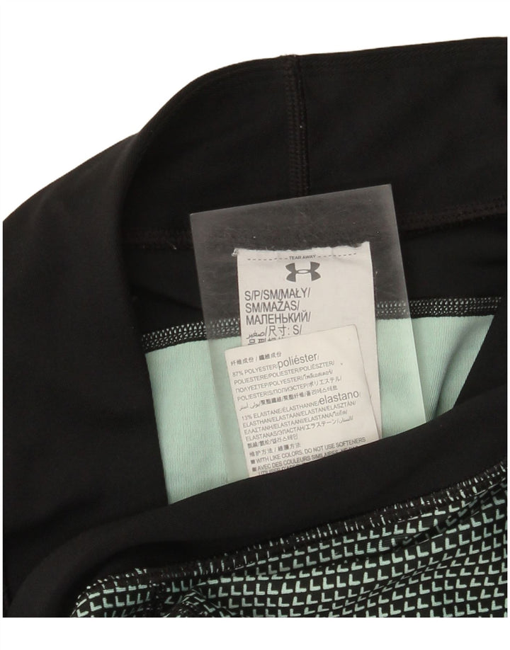 Женские леггинсы Under Armour UK 10, маленькие черные полиэстер с геометрическим рисунком