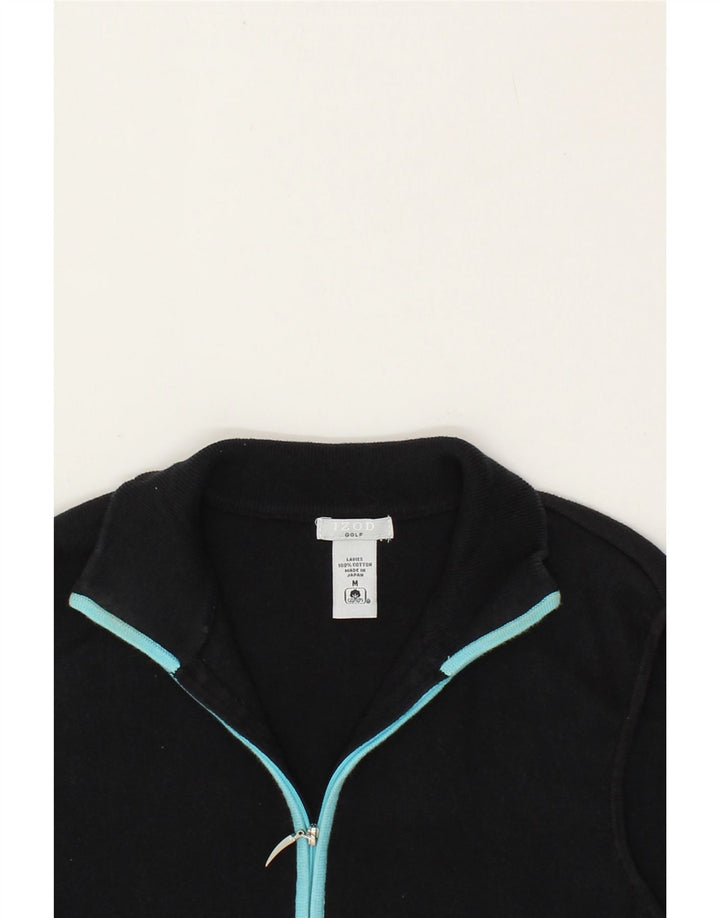 IZOD Womens Sleeveless Tracksuit Top Jacket UK 12 Medium Navy Blue Cotton Vintage Izod and Second-Hand Izod from Messina Hembry 