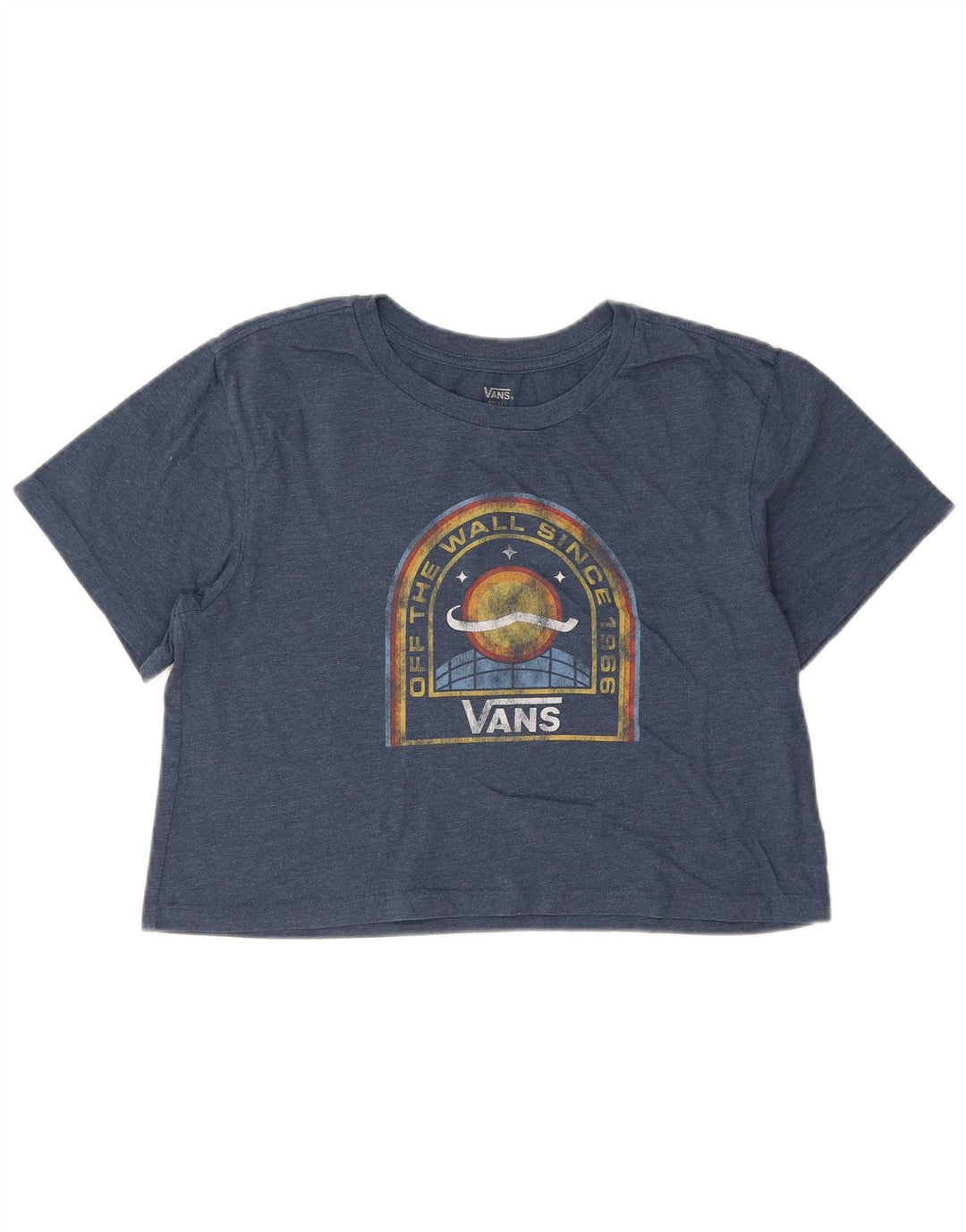 Женская укороченная футболка оверсайз с рисунком Vans Top UK 10, маленькая синяя