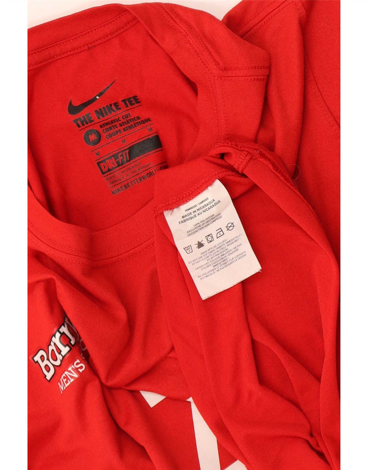 Мужская футболка Nike Dri Fit с графическим рисунком, красный полиэстер среднего размера