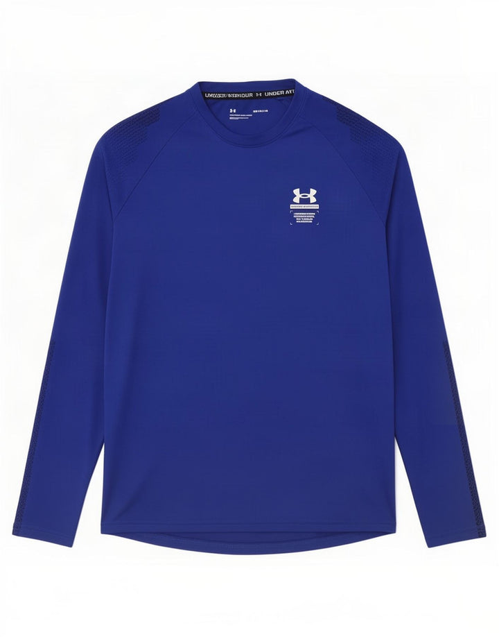 Мужской топ Under Armour с длинным рукавом, средний синий пятнистый полиэстер