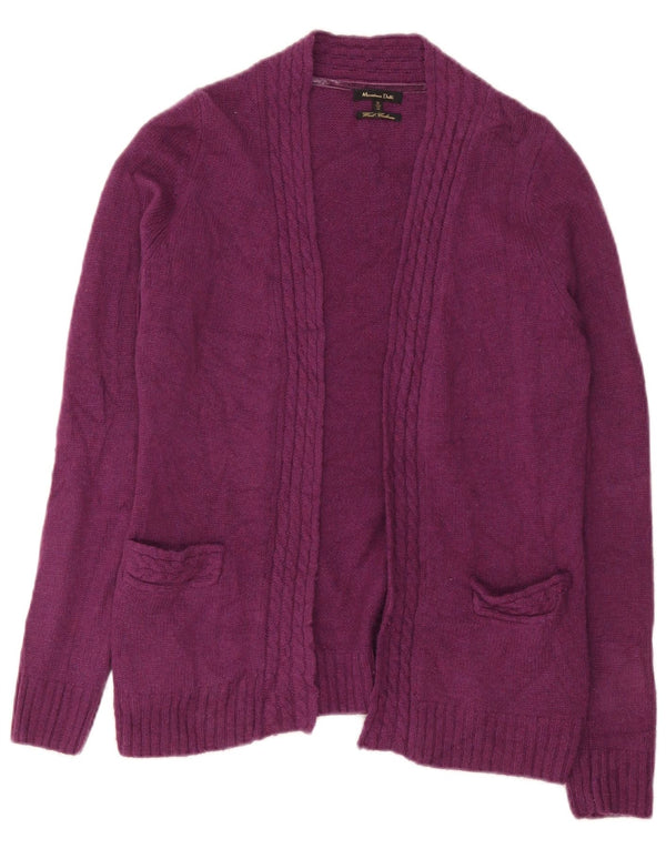 Женский открытый кардиган Massimo Dutti UK 12, средний фиолетовый, шерсть