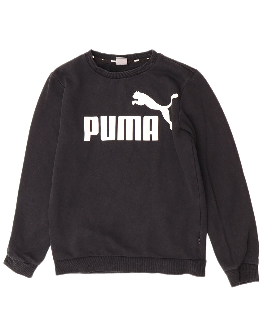 Джемпер с рисунком Puma для мальчиков 13-14 лет, черный хлопок