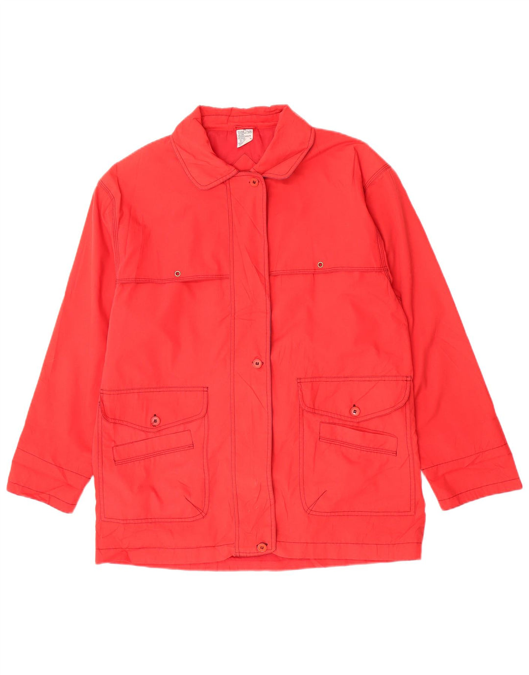 Винтажная женская куртка UK 18 XL, красный полиэстер