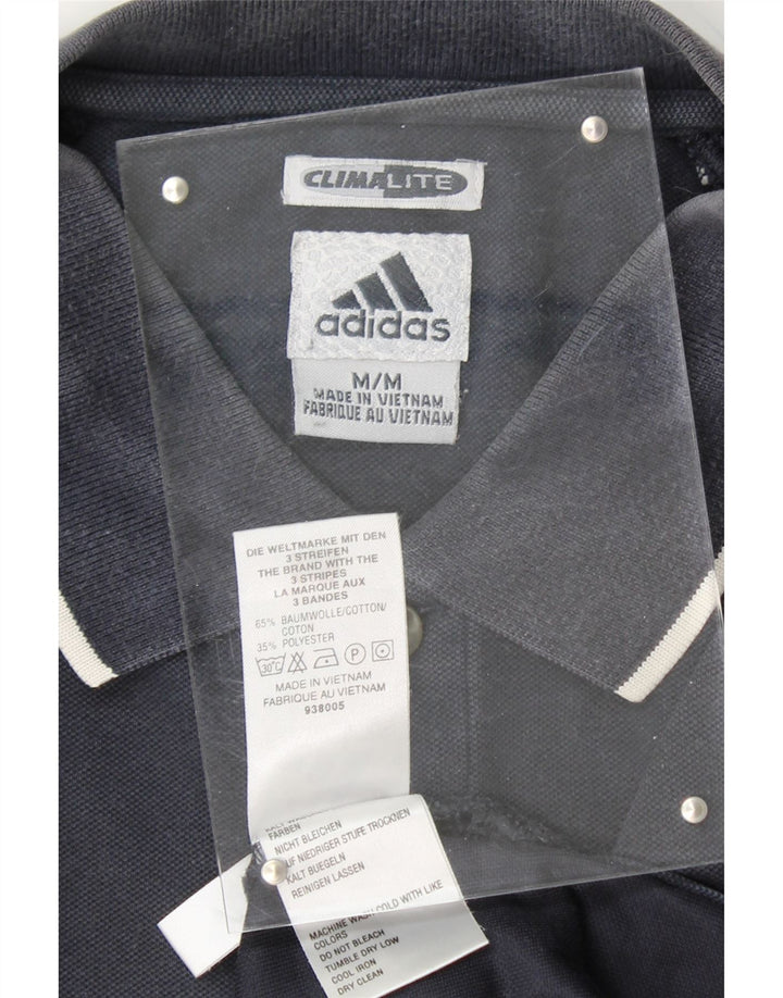 ADIDAS Mens Climalite Polo Shirt Medium Navy Blue Cotton Vintage Adidas and Second-Hand Adidas from Messina Hembry 