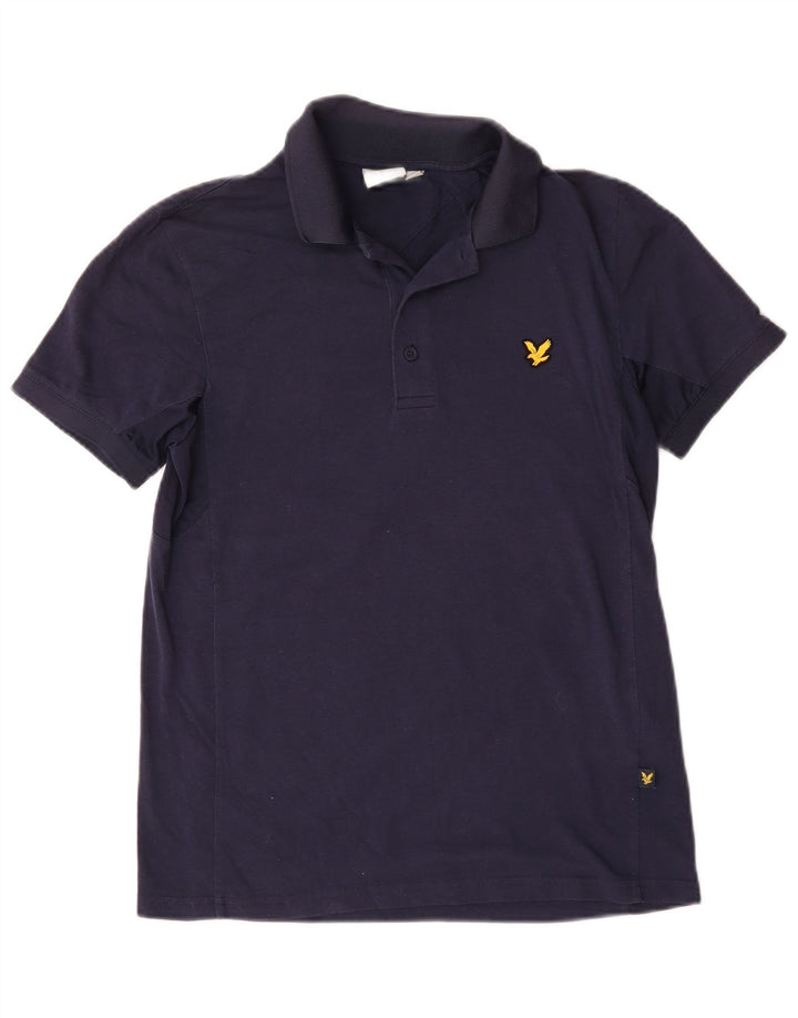 Мужская рубашка-поло Lyle & Scott, маленькая, темно-синяя, хлопковая