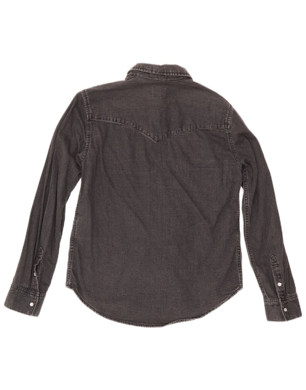 Женская джинсовая рубашка Levi's UK 10, маленькая, черный хлопок