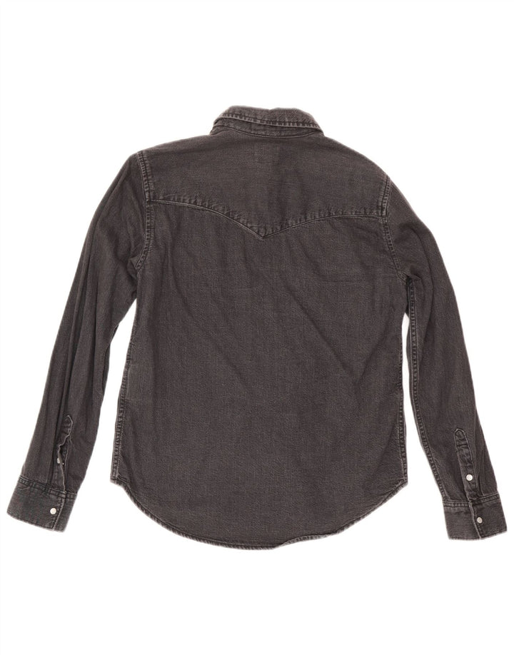 Женская джинсовая рубашка Levi's UK 10, маленькая, черный хлопок