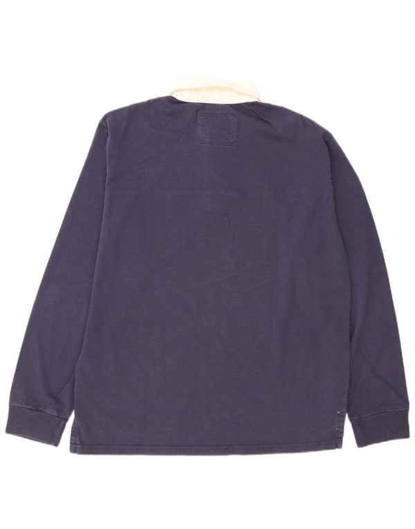 Мужская рубашка-поло для регби с графическим рисунком Woolrich, большая, темно-синяя, с цветными блоками