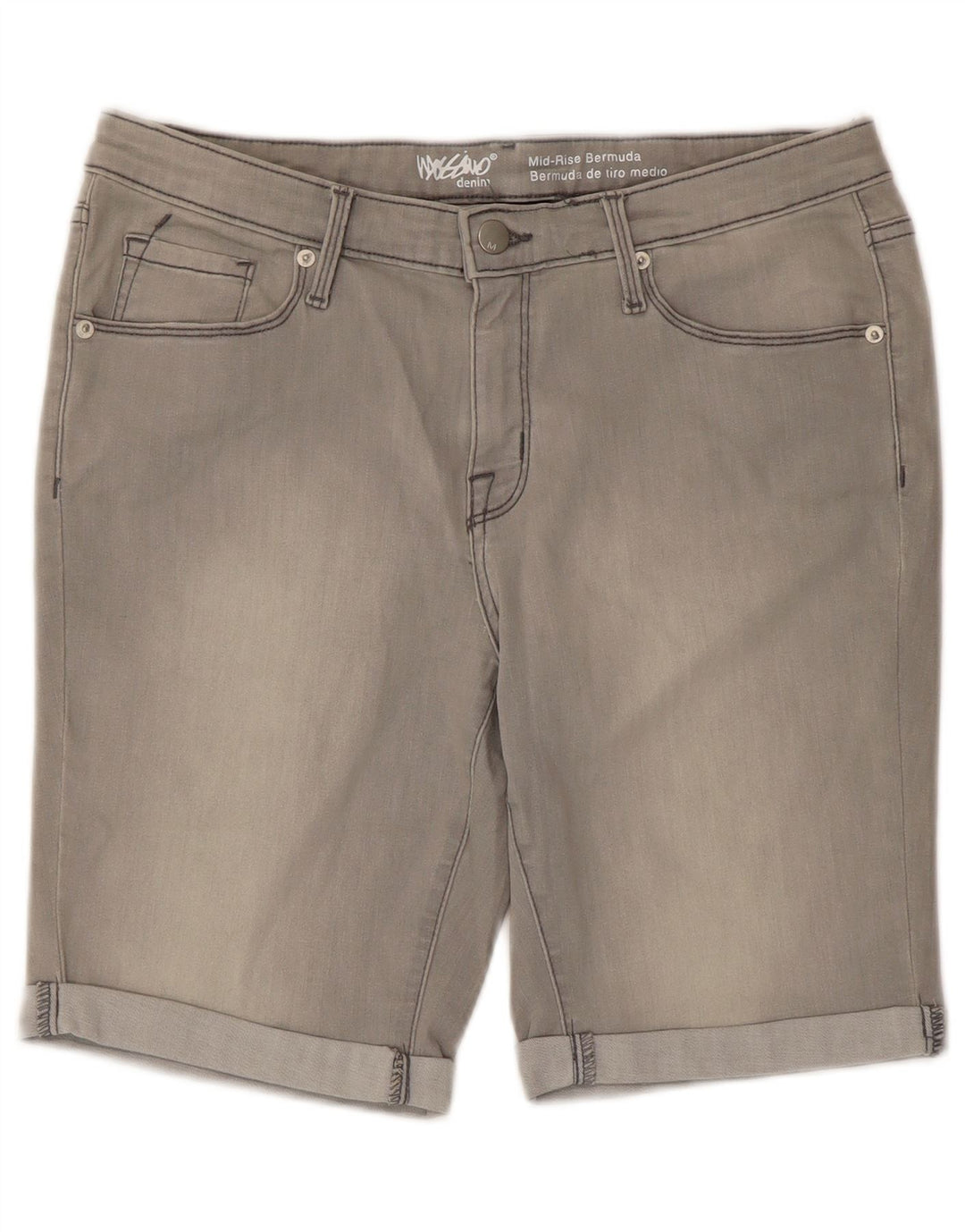 Женские джинсовые шорты Mossimo Power Stretch со средней посадкой (США 12, большие W31), серые