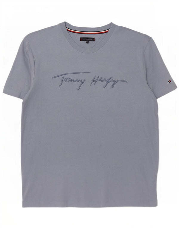 Мужская футболка с рисунком Tommy Hilfiger 2XL, синяя, хлопок