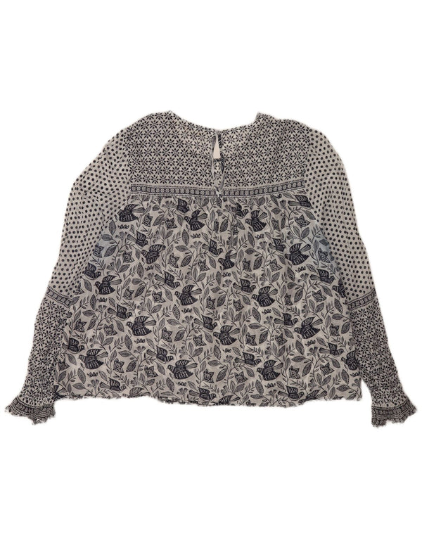 Женская прозрачная блузка с длинными рукавами Boden, Великобритания, 18 XL, белый цветочный принт