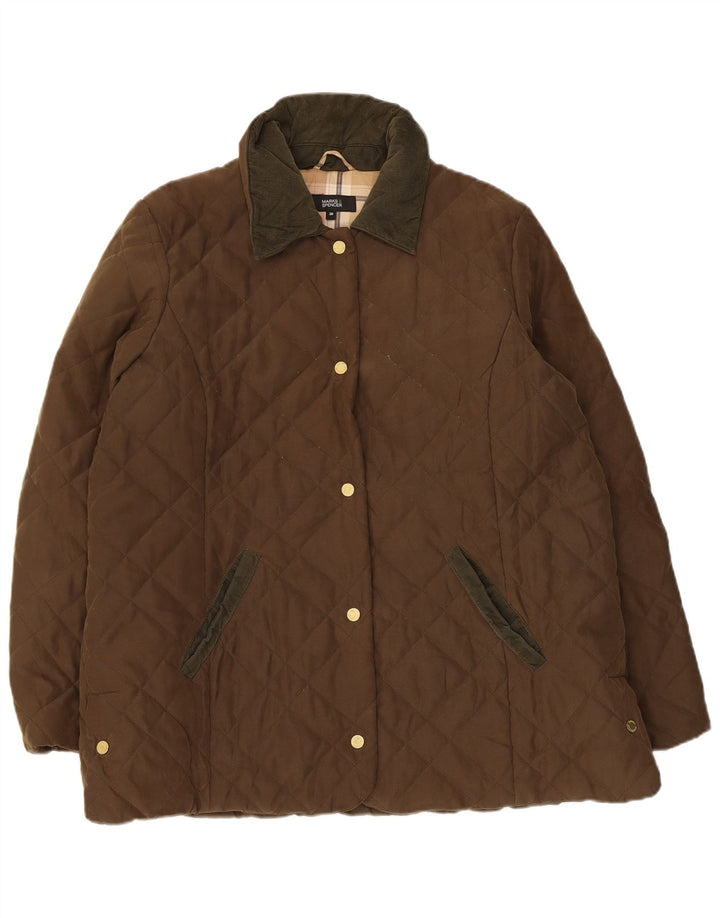 Женская стеганая куртка Marks & Spencer UK 20 2XL, полиэстер цвета хаки