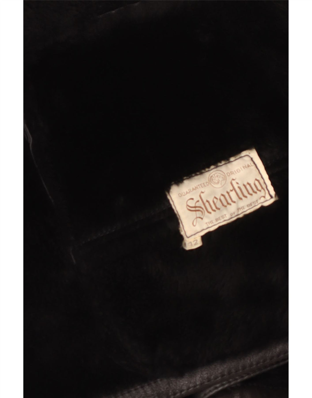 Винтажная женская дубленка оверсайз IT 42 Medium Black Shearling