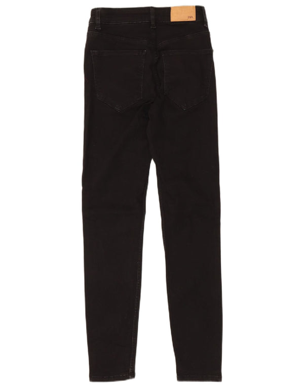 Женские джинсы скинни Zara с высокой посадкой EU 38, маленькие W28 L28, черный хлопок