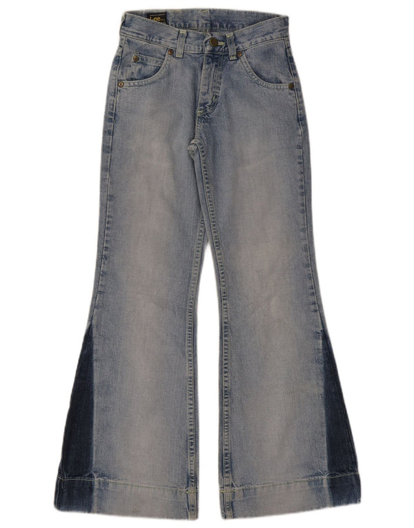 Lee Girls Flared Jeans 10-11 Years W22 L27 Blue Colourblock Cotton