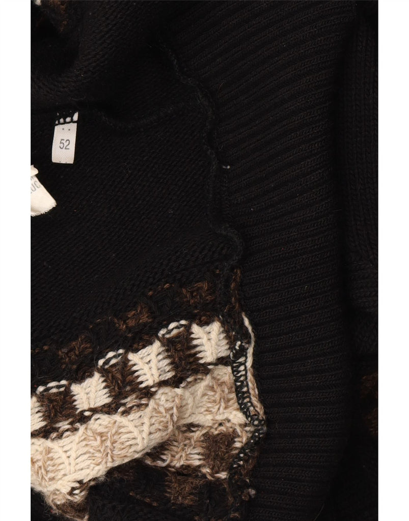 CARLO COLUCCI Mens Cardigan Sweater IT 52 Large Black Colourblock New Wool Vintage Carlo Colucci and Second-Hand Carlo Colucci from Messina Hembry 