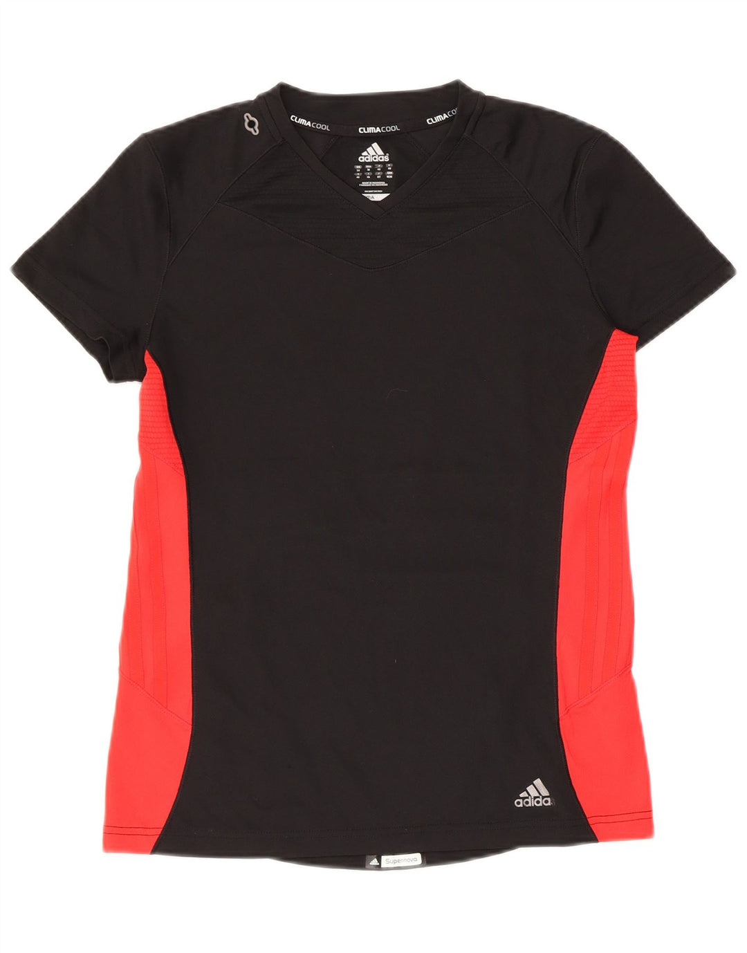 Женская футболка Adidas Supernova Top UK 14, средний черный, цветной блок