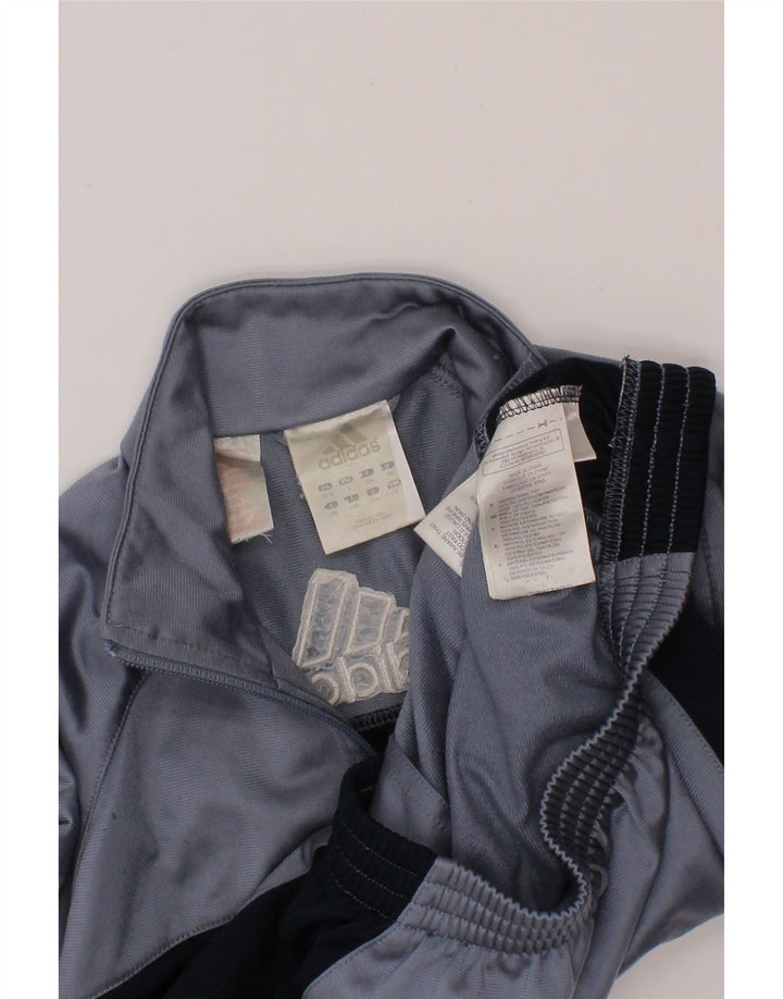 ADIDAS Boys Tracksuit Top Jacket 9-10 Years Grey Colourblock Polyester Vintage Adidas and Second-Hand Adidas from Messina Hembry 