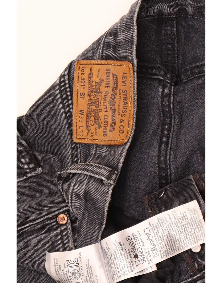 Мужские прямые джинсы Levi's 501 W33 L28 серые, хлопок
