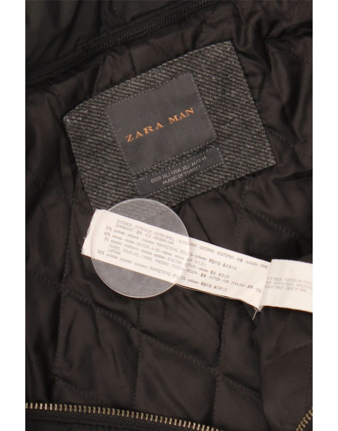 Мужское пальто ZARA UK 42 XL, серый полиэстер