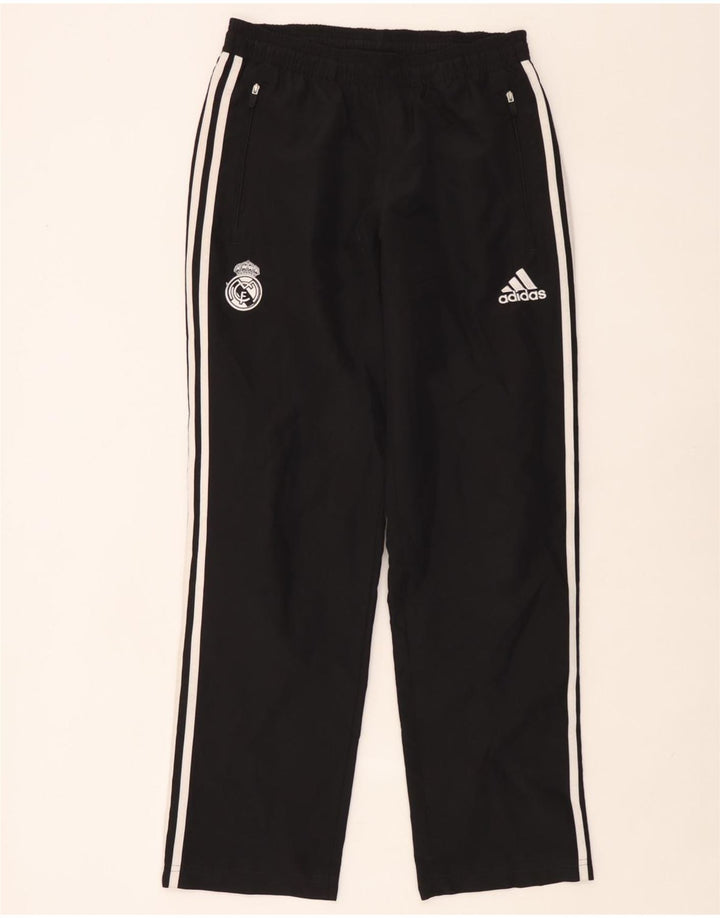 Мужские спортивные брюки Adidas Real Madrid, маленькие черные полиэстеровые брюки