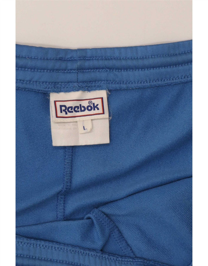Мужские спортивные брюки Reebok, большие синие, полиэстер с цветными блоками