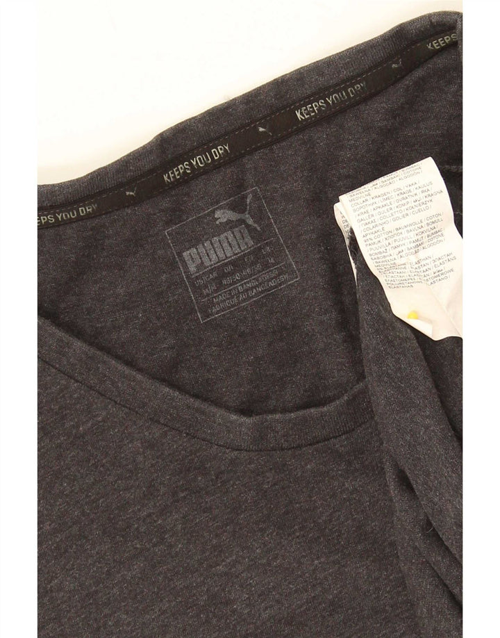 Мужская футболка с рисунком Puma, хлопковый топ среднего серого цвета
