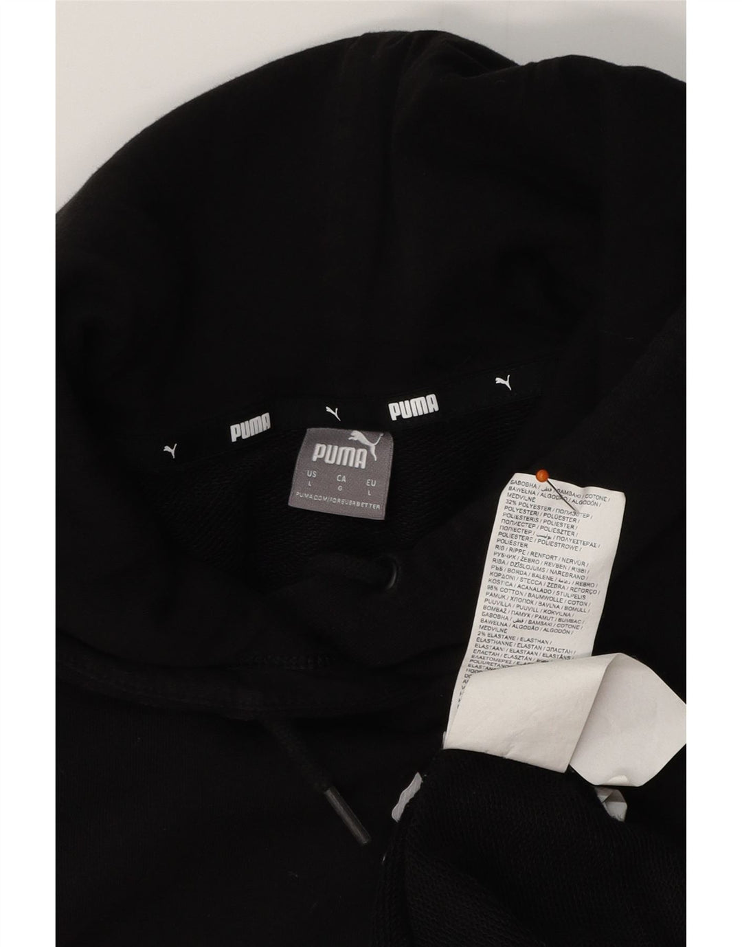 Женский джемпер с капюшоном PUMA UK 16, большой, черный, хлопок