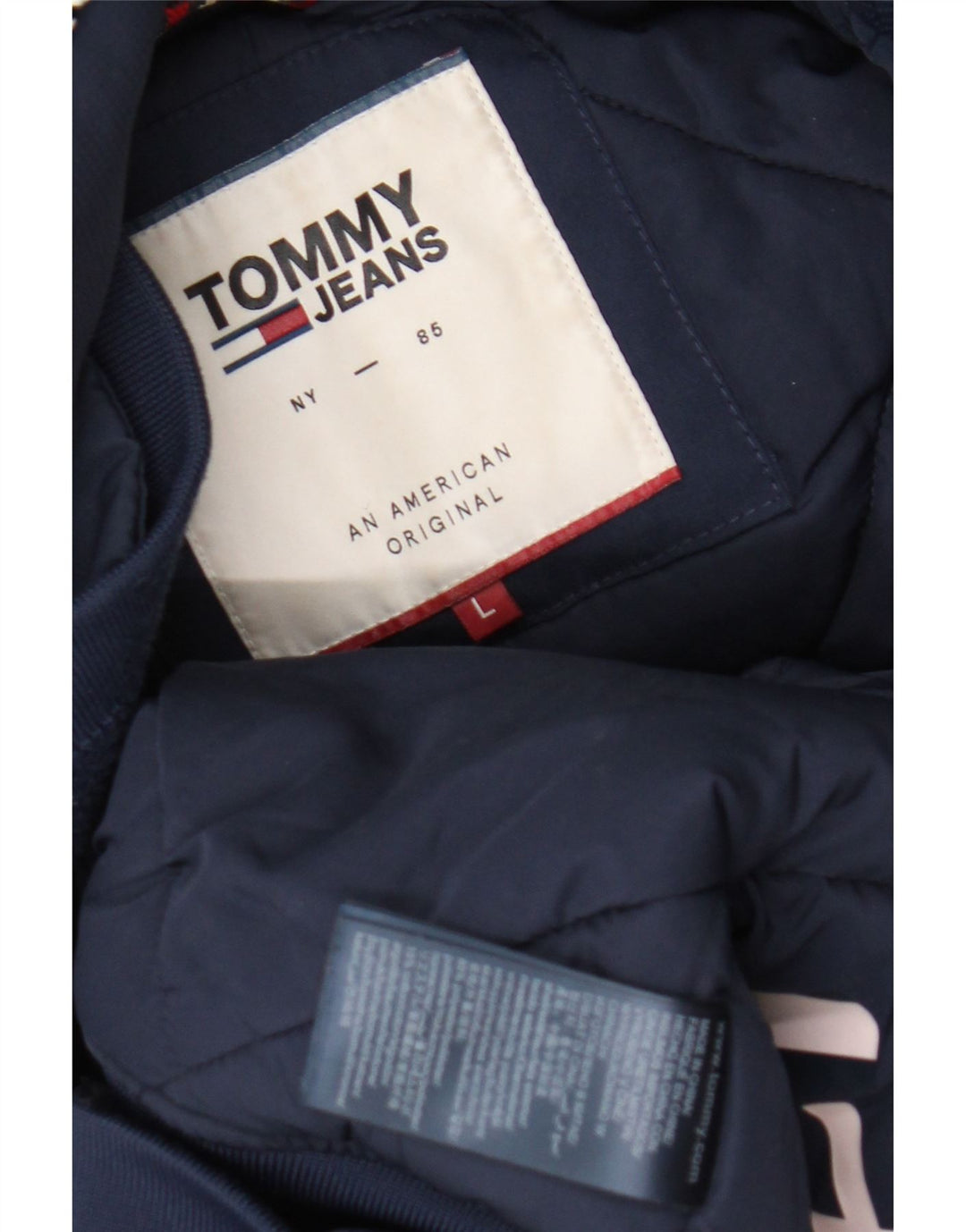Мужская утепленная куртка с капюшоном Tommy Hilfiger UK 40, большая темно-синяя полиэстер