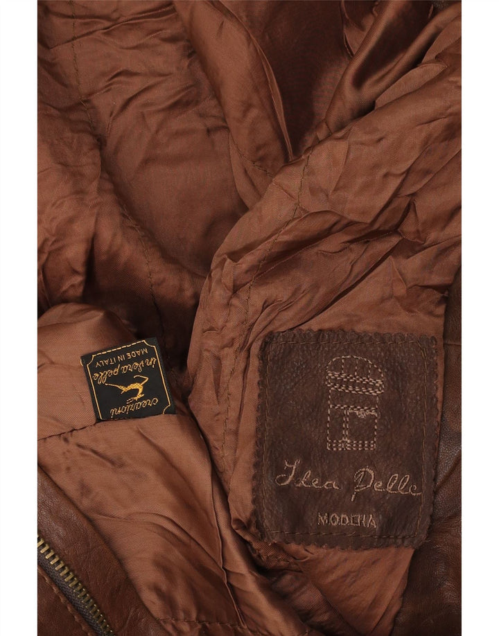VINTAGE Mens Leather Jacket UK 40 Large Brown Leather Vintage Vintage and Second-Hand Vintage from Messina Hembry 