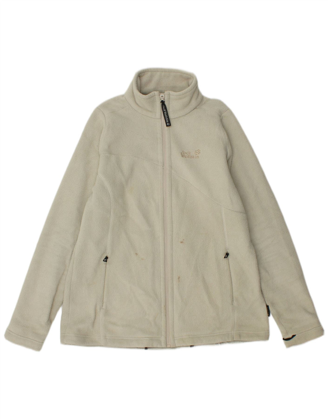 Женская флисовая куртка с рисунком Jack Wolfskin UK 16, большой размер, белый полиэстер