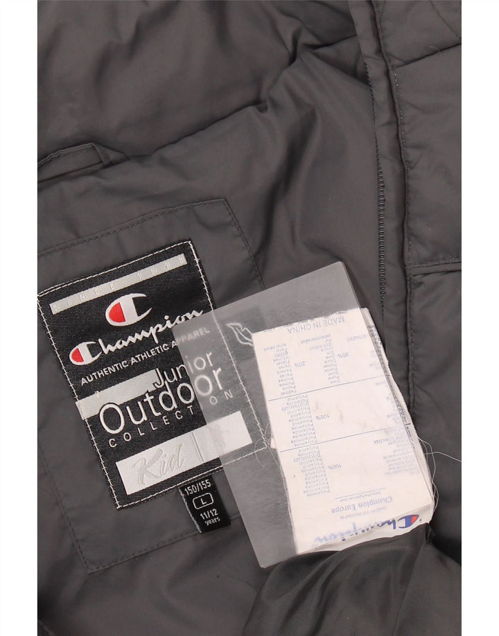 Стеганая куртка Champion для мальчиков 11–12 лет, большой размер, серый полиамид