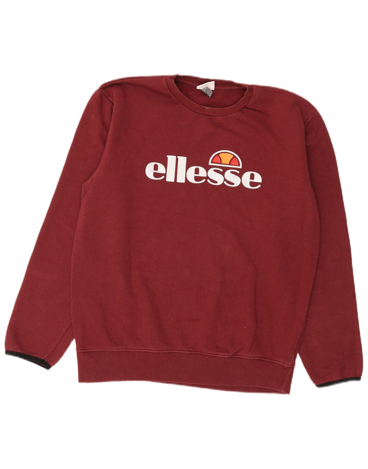 Ellesse Мужской свитшот с графическим рисунком, маленький бордовый хлопковый джемпер