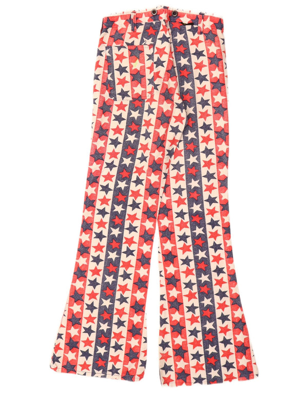 Винтажные женские повседневные брюки с расклешенным рисунком W26 L32, разноцветные