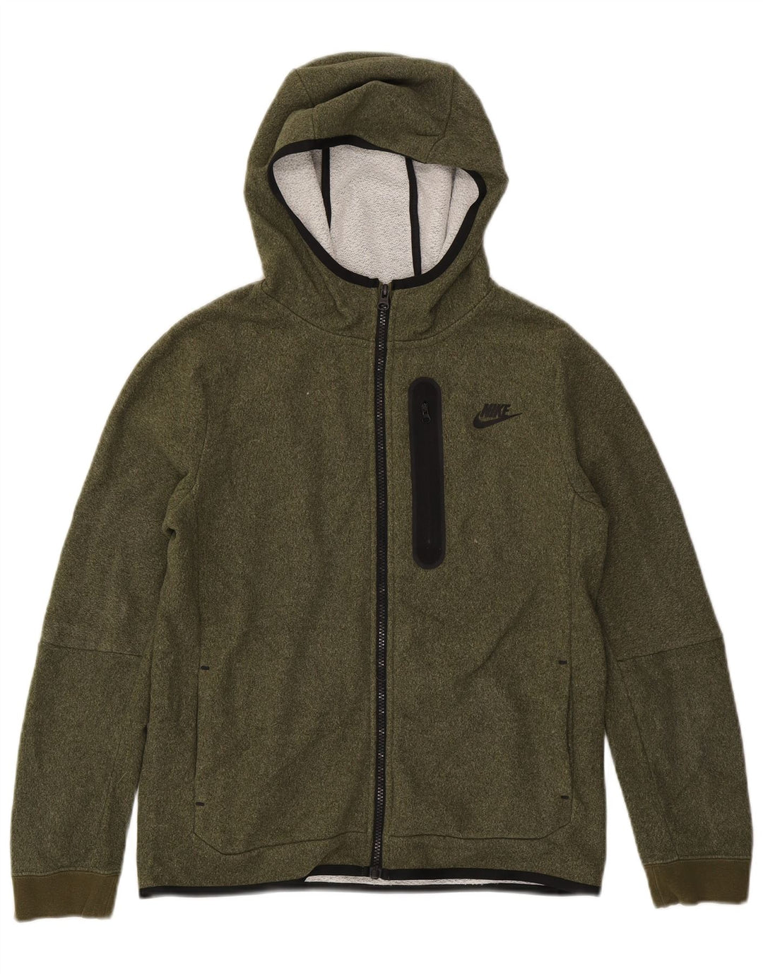 Свитер с капюшоном на молнии для мальчиков Nike, 13–14 лет, XL, хаки, полиэстер