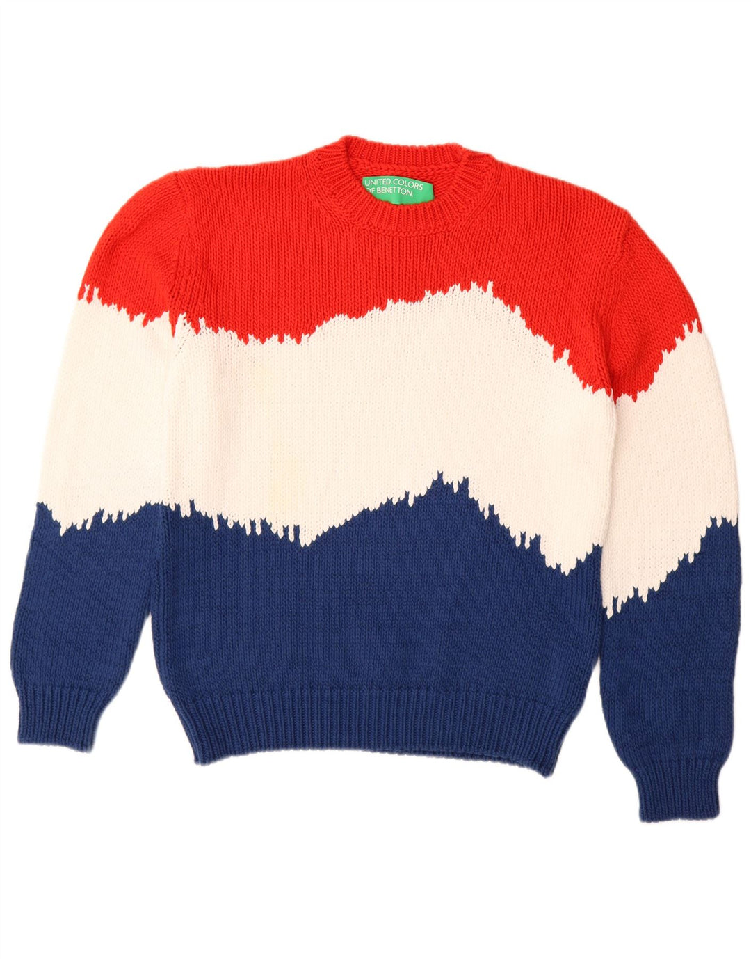 Женский джемпер с круглым вырезом BENETTON UK 14, средний разноцветный