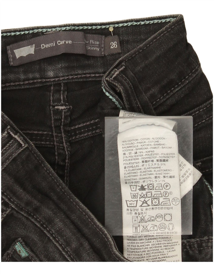 Женские джинсы скинни с низкой талией LEVI'S Demi Curve W26 L32 Серый хлопок