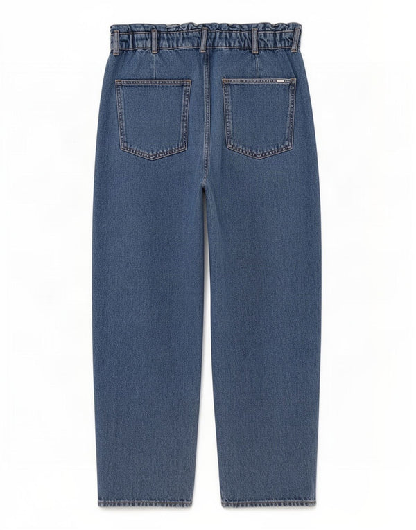 Женские укороченные зауженные джинсы с высокой талией Zara EU 44 XL W34 L24, синий хлопок