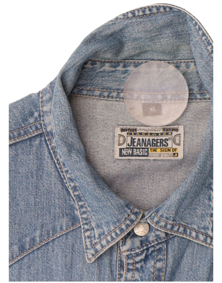 Мужская джинсовая рубашка Jeanagers XL, синяя, хлопок