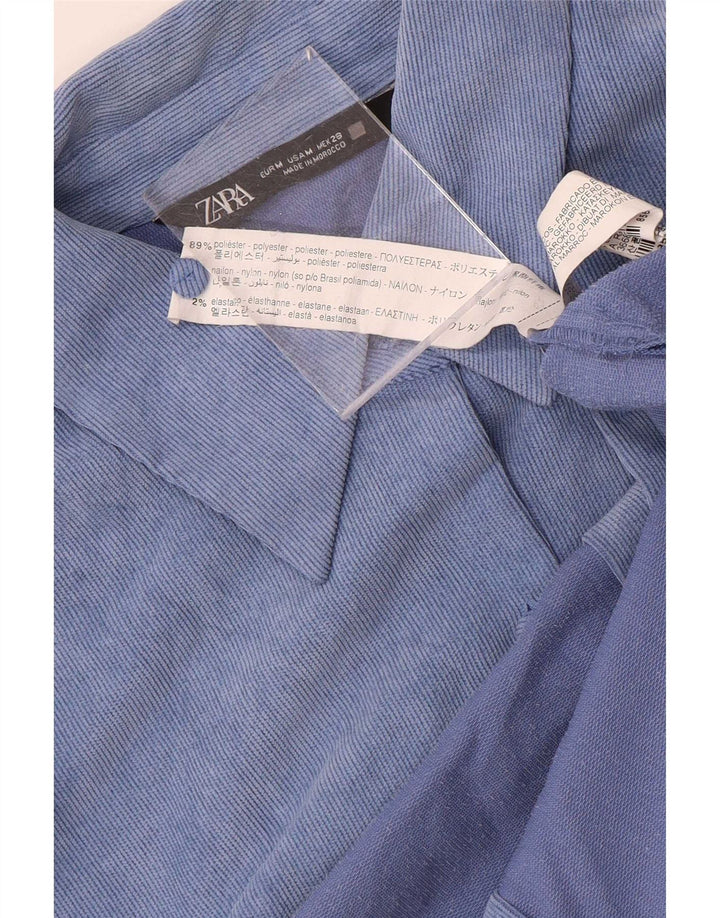 Женская верхняя рубашка Zara Oversized Shirt UK 14, средний синий полиэстер