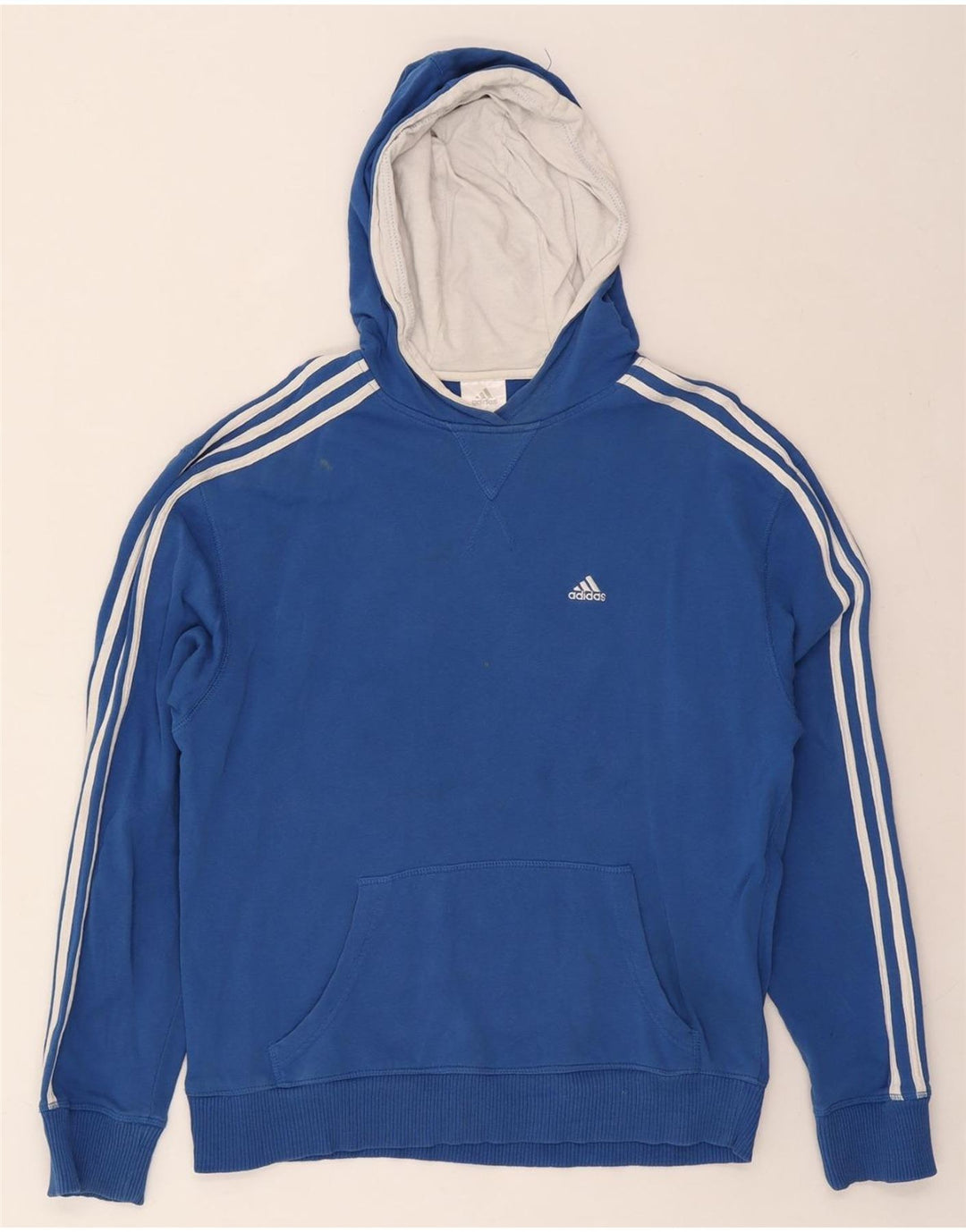 ADIDAS Mens Hoodie Jumper Large Blue Vintage Adidas and Second-Hand Adidas from Messina Hembry 