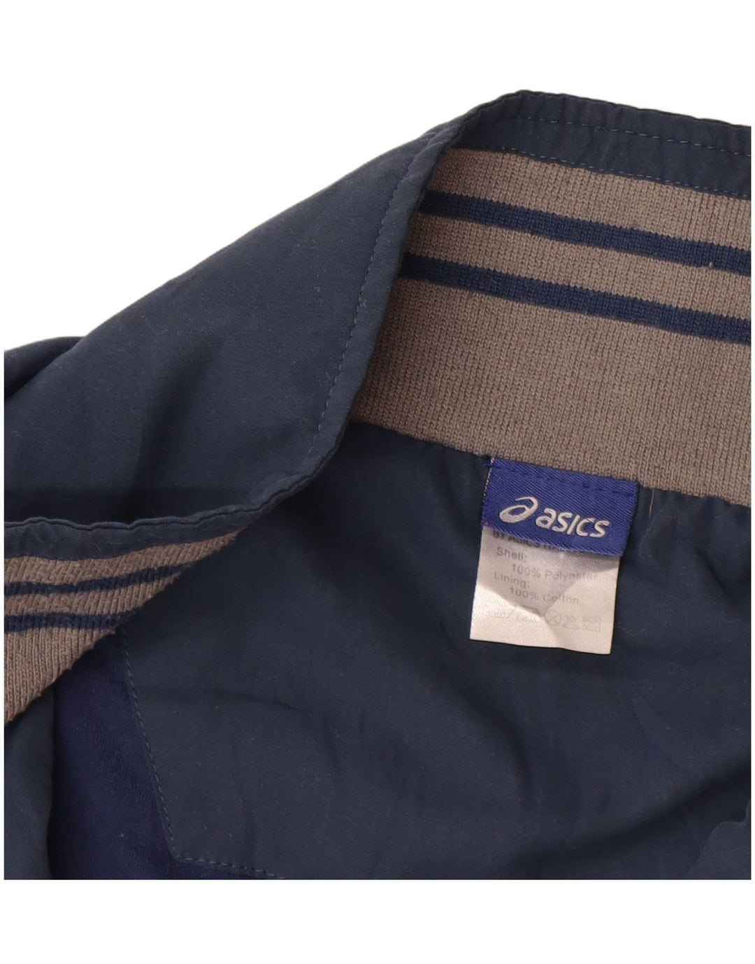 Мужская спортивная куртка ASICS XL, темно-синяя, полиэстер с цветными блоками