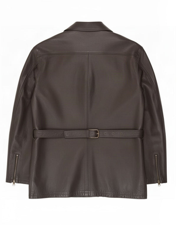 Винтажная мужская кожаная куртка UK 42 XL, черная