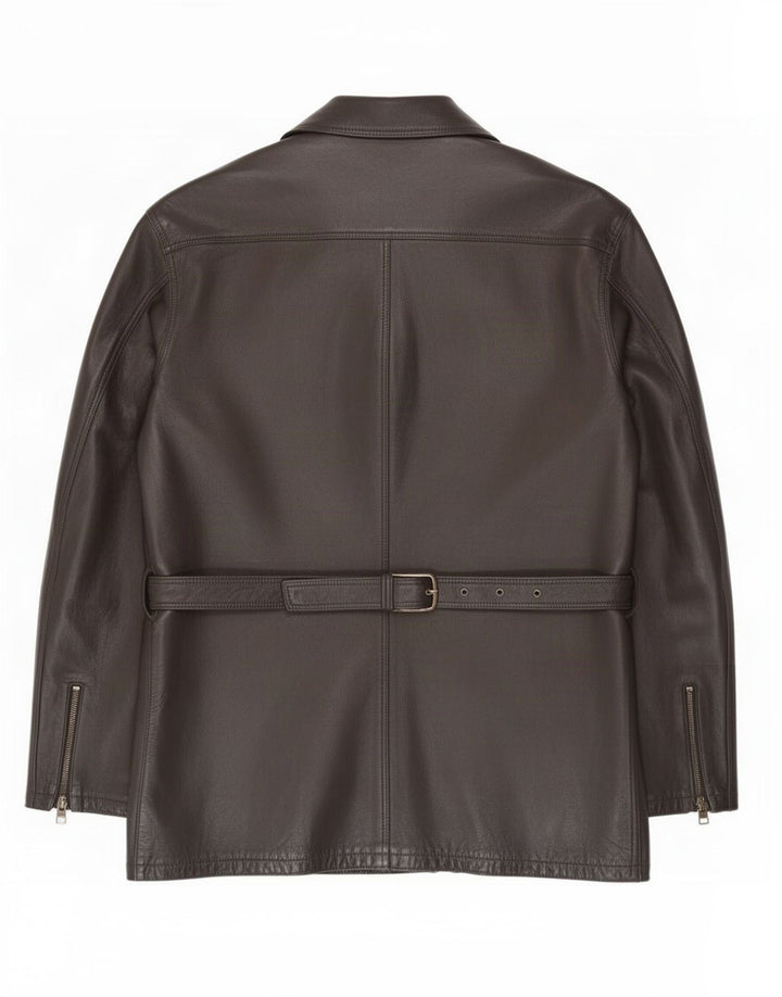 Винтажная мужская кожаная куртка UK 42 XL, черная