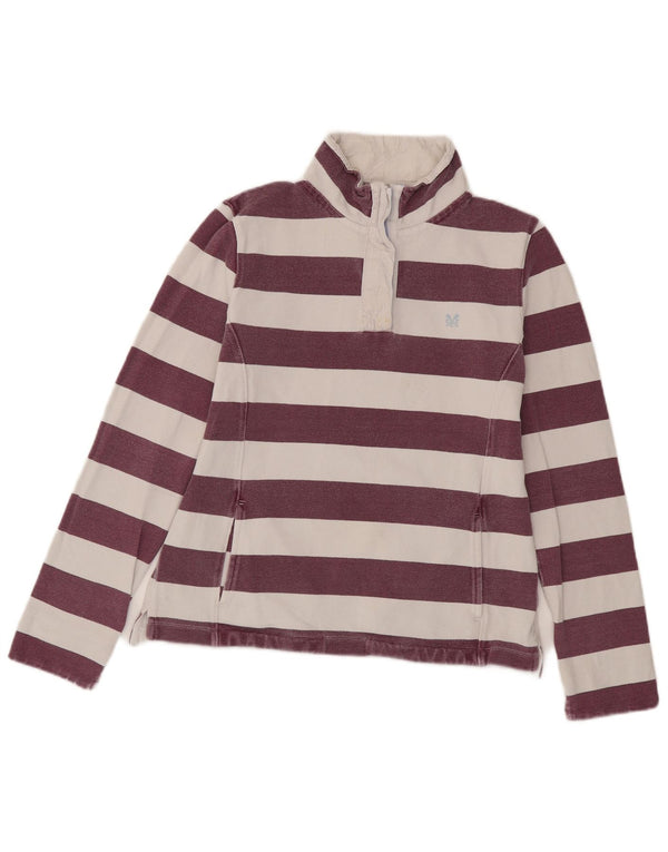 Crew Clothing Womens Zip Neck Sweatshirt Jumper UK 10 Small White Striped