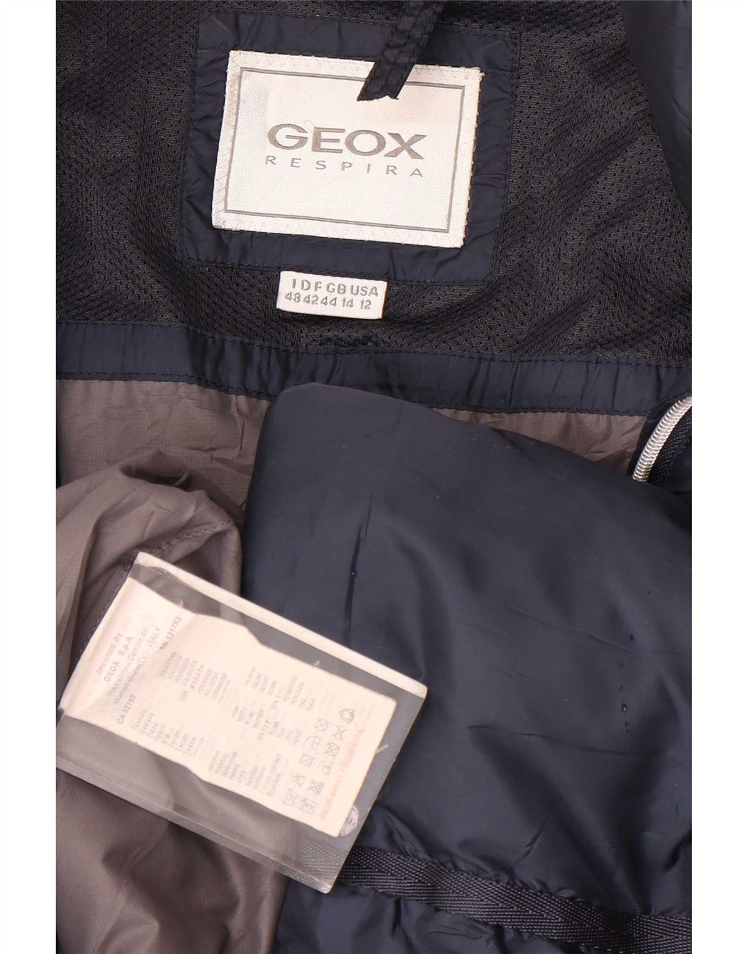 Женское стеганое пальто Geox UK 14, большой размер, темно-синий, полиэстер