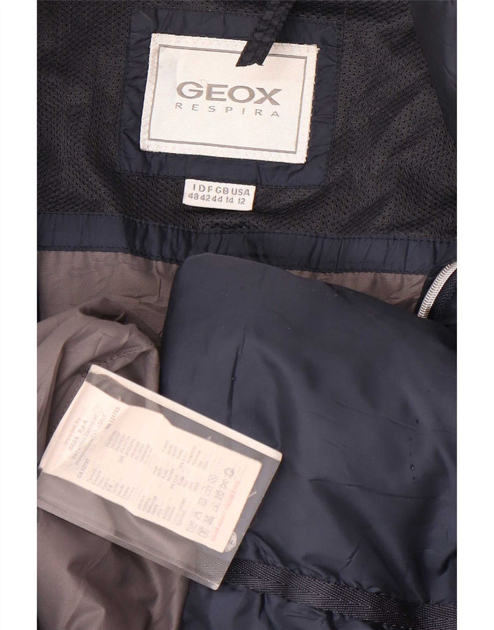Женское стеганое пальто Geox UK 14, большой размер, темно-синий, полиэстер