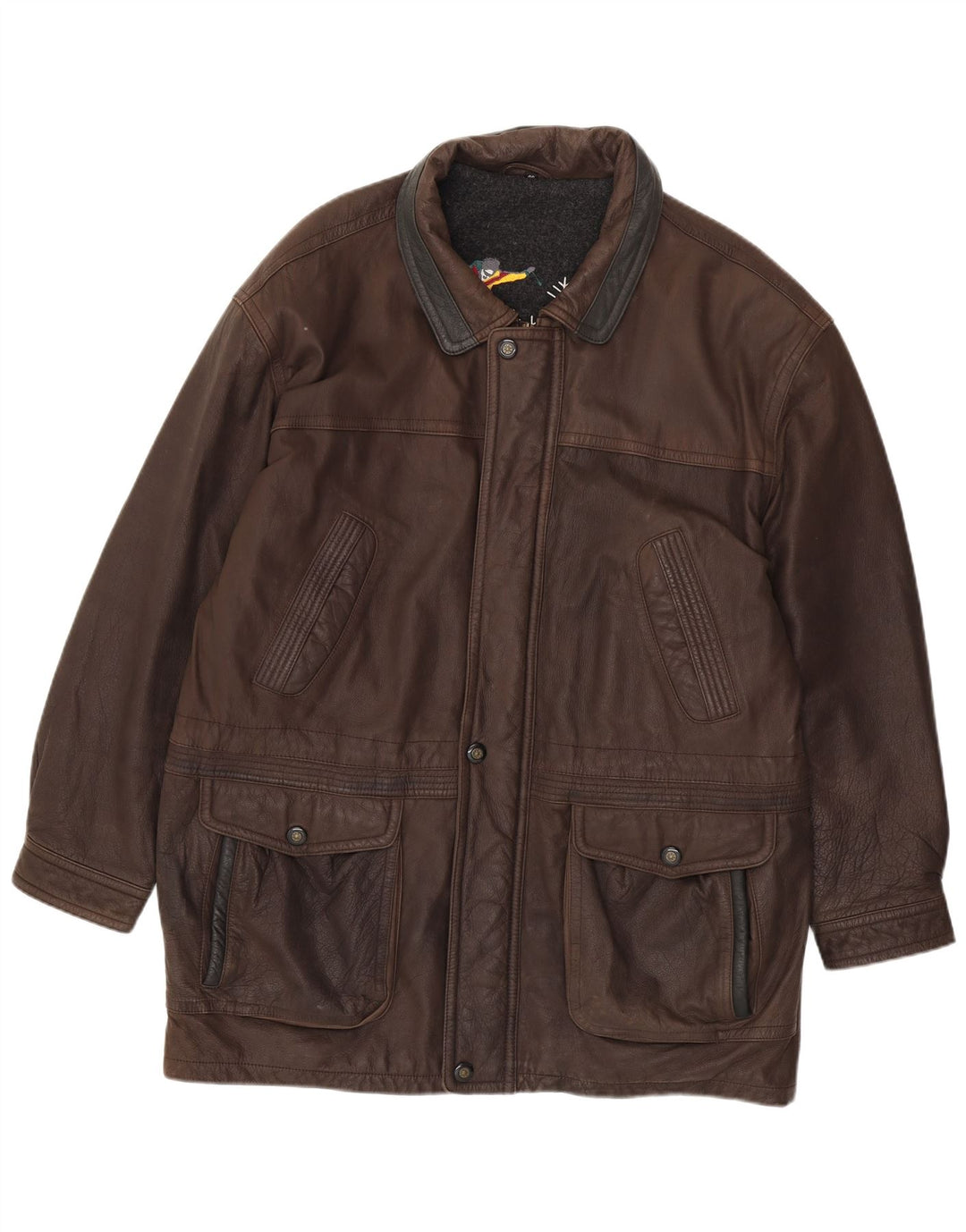 Мужская кожаная куртка JOHN B UK 46 3XL Коричневая кожа