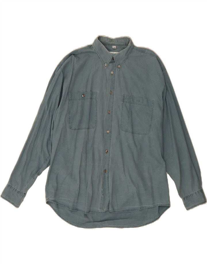 CEDARWOOD STATE Mens Shirt XL Blue Cotton Vintage Cedarwood State and Second-Hand Cedarwood State from Messina Hembry 